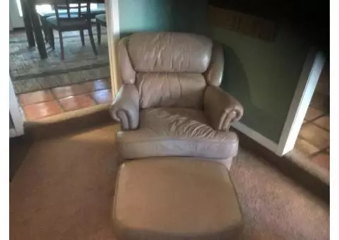 Leather Chair/ottoman